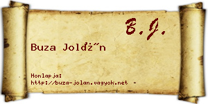Buza Jolán névjegykártya
